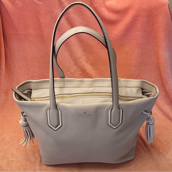 Kate Spade rarely worn grey and white large leather tote bag - Picture 3 of 8